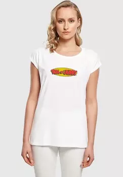 Футболка с принтом TOM AND JERRY INLINE LOGO ABSOLUTE CULT, белый