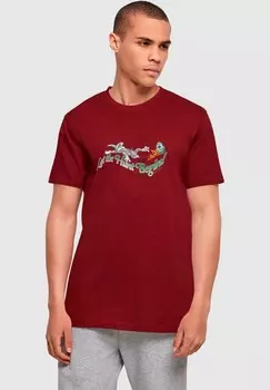 Футболка с принтом TOM AND JERRY LET THE HUNT BEGIN ABSOLUTE CULT, темно-красный