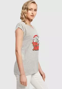 Футболка с принтом TOM AND JERRY LOGO ABSOLUTE CULT, светло-серый