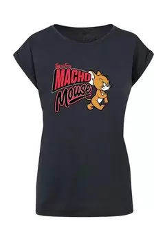 Футболка с принтом TOM AND JERRY-MACHO MOUSE ABSOLUTE CULT, темно-синий