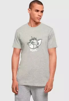 Футболка с принтом TOM AND JERRY NOPE ABSOLUTE CULT, светло-серый