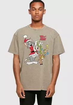 Футболка с принтом Tom And Jerry Reindeer ABSOLUTE CULT, цвет darkkhaki