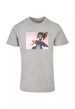 Футболка с принтом TOM AND JERRY -STILL ONE ABSOLUTE CULT, светло-серый