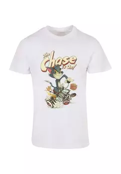 Футболка с принтом TOM AND JERRY THE CHASE IS ON ABSOLUTE CULT, белый