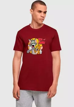 Футболка с принтом TOM AND JERRY THUMBS UP ABSOLUTE CULT, темно-красный