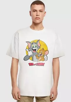 Футболка с принтом TOM AND JERRY - THUMBS UP HEAVY Merchcode, белый