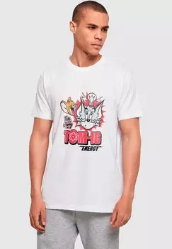 Футболка с принтом TOM AND JERRY TOMIC ENERGY ABSOLUTE CULT, белый