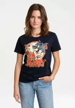 Футболка с принтом TOM & JERRY LOGOSHIRT, темно-синий