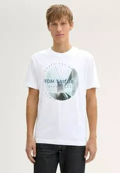 Футболка с принтом TOM TAILOR, белый