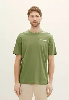 Футболка с принтом TOM TAILOR, цвет dull moss green