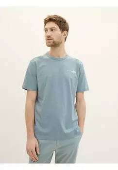 Футболка с принтом TOM TAILOR, цвет grey mint