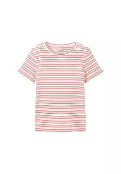 Футболка с принтом TOM TAILOR, цвет irregular multicolor stripe