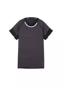 Футболка с принтом TOM TAILOR, цвет Mottled Dark Grey