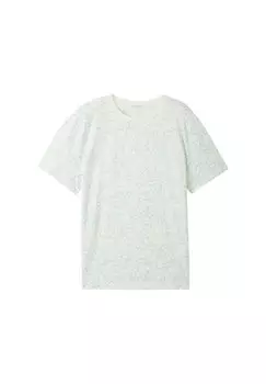 Футболка с принтом TOM TAILOR, цвет off white blue abstract design