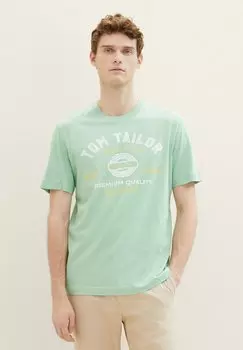 Футболка с принтом TOM TAILOR, цвет paradise mint