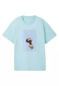 Футболка с принтом TOM TAILOR, цвет pastel turquoise