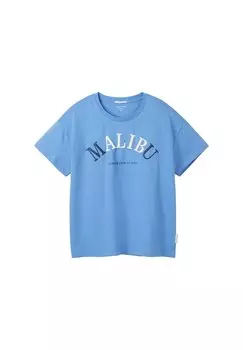Футболка с принтом TOM TAILOR, цвет sicilian blue