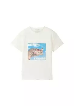 Футболка с принтом TOM TAILOR, цвет wool white