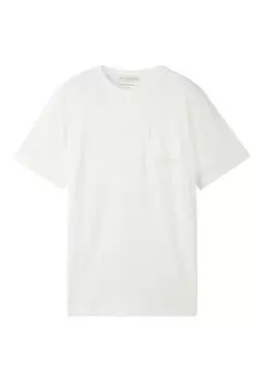 Футболка с принтом TOM TAILOR, цвет wool white
