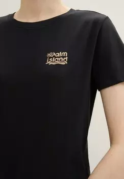 Футболка с принтом TOM TAILOR DENIM, черный