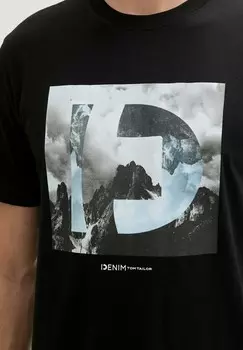 Футболка с принтом TOM TAILOR DENIM, черный