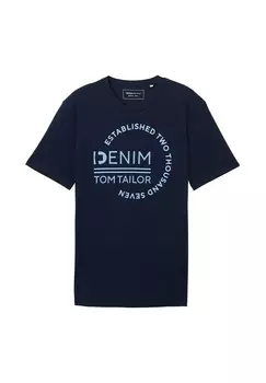 Футболка с принтом TOM TAILOR DENIM, синий