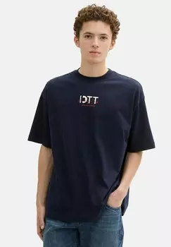 Футболка с принтом TOM TAILOR DENIM, темно-синий