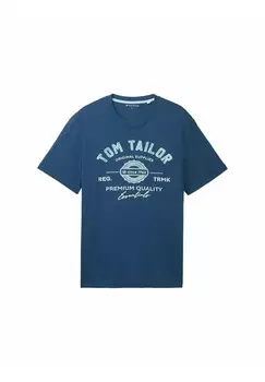 Футболка с принтом TOM TAILOR, темно-синий