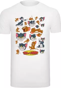 Футболка с принтом TOM UND JERRY MANY FACES F4NT4STIC, белый