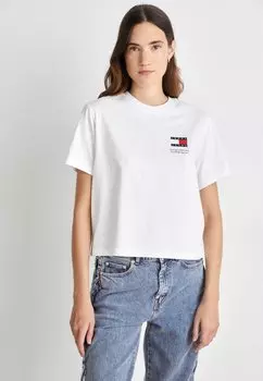 Футболка с принтом Tommy Jeans ФУТБОЛКА GRAPHIC FLAG, цвет white