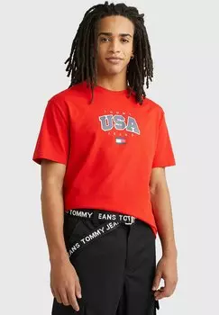 Футболка с принтом Tommy Jeans, красный