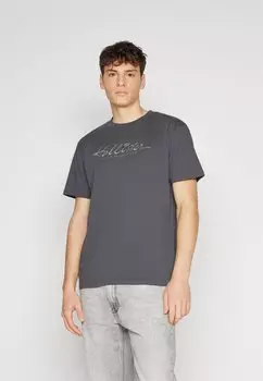 Футболка с принтом TONAL TECH LOGO Hollister Co., цвет asphalt