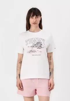 Футболка с принтом TONAL TROPICS TEE Tommy Jeans, молочный