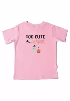 Футболка с принтом TOO CUTE TO SPOOK Liliput, цвет rosa