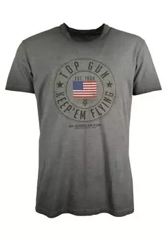 Футболка с принтом TOP GUN, антрацит