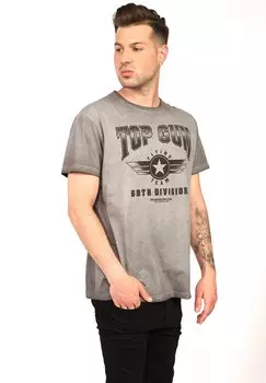 Футболка с принтом TOP GUN, антрацит