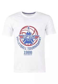 Футболка с принтом TOP GUN, белый