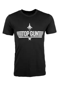 Футболка с принтом TOP GUN, черный