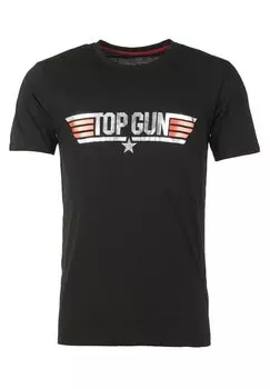 Футболка с принтом TOP GUN, черный