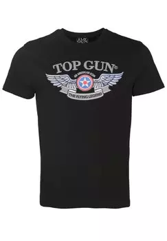 Футболка с принтом TOP GUN, черный