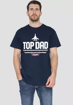 Футболка с принтом TOP GUN DAD FATHER'S DAY Cotton Soul, темно-синий