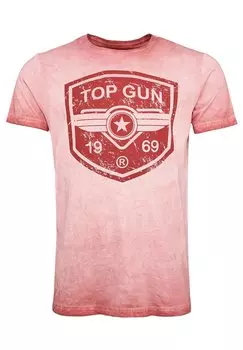 Футболка с принтом TOP GUN, красный