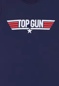 Футболка с принтом TOP GUN LOGO Henry Tiger, темно-синий