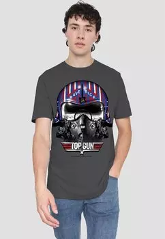 Футболка с принтом TOP GUN MAVERICK HELMET Cotton Soul, антрацит