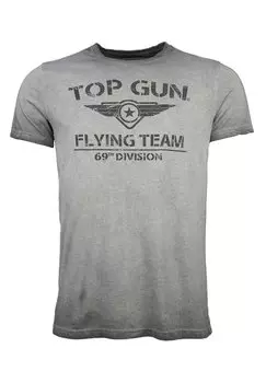 Футболка с принтом TOP GUN, серый