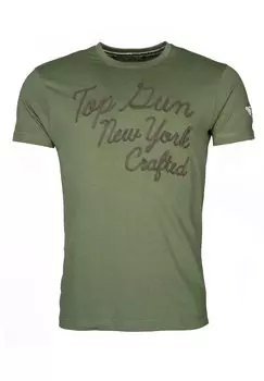 Футболка с принтом TOP GUN, зеленый