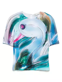 Футболка с принтом Tory Burch, синий