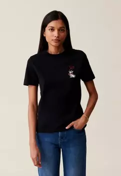 Футболка с принтом TOTO MANCHES COURTES Claudie Pierlot, черный