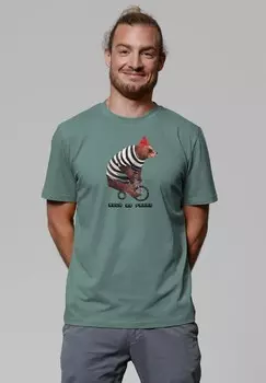 Футболка с принтом TOUR DE FRANZ watapparel, темно-зеленый