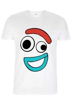 Футболка с принтом Toy Story 4 Big Face Smiling Forky Unisex Disney, белая